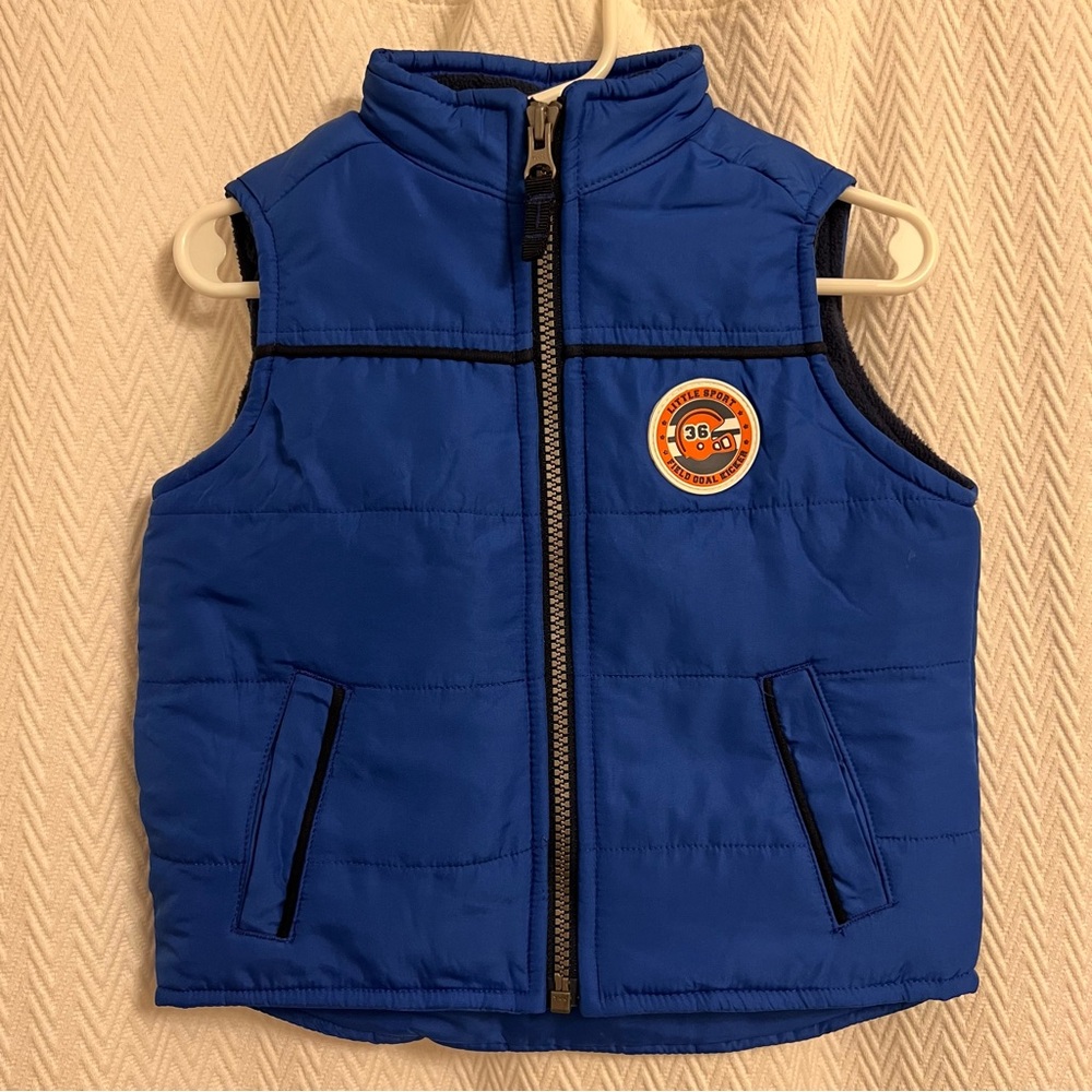 Carter’s Little Sport Field Goal Kicker Blue Kids Puffer Vest 18 months